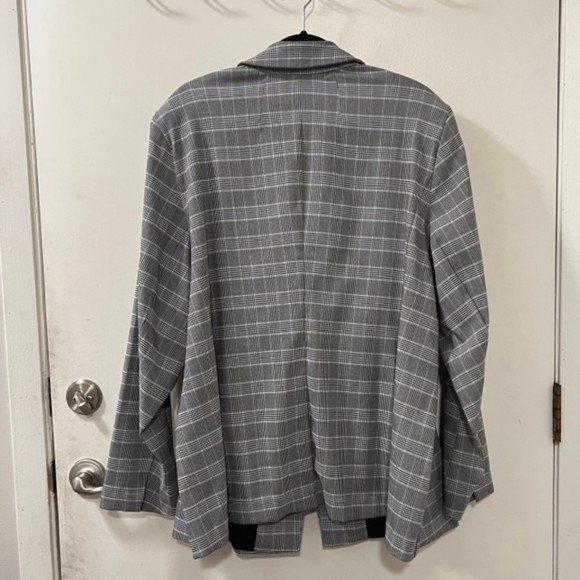 Lane Bryant Womens Gray The Bryant Blazer Glen Plaid Padded Blazer Sz 28 - Picture 4 of 10